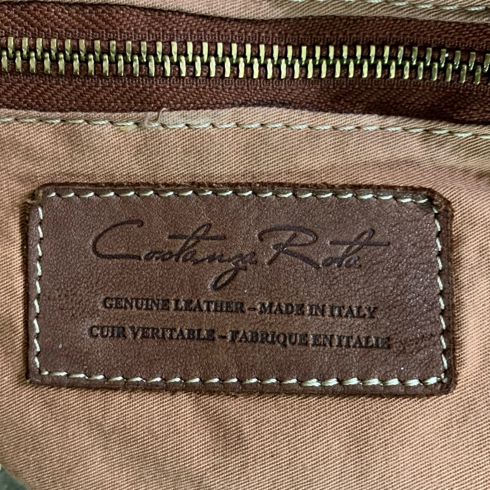 COSTANZA ROTA Brown Leather BASKET WEAVE Shoulder CROSSBODY Bag PURSE Italy - Picture 8 of 8